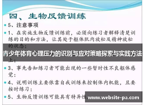 青少年体育心理压力的识别与应对策略探索与实践方法